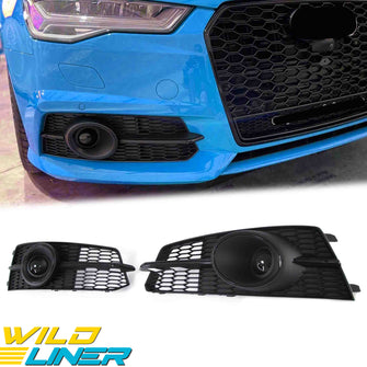 For 2016-2018 Audi S6 A6 S Line Fog Light Grill Grille RS6 Style with dummy ACC fg180