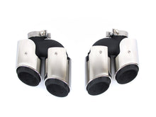 3-Layer Exhaust Tips Tail Pipes For Porsche Macan Base 2.0L 2019-2023 Brushed/Silver/Black