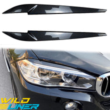 WildLiner Headlight Eyelid Cover Trim Eyebrow For BMW X5 X6 F15 F16 2014-2018