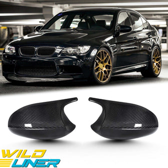 Dry Carbon Fiber Mirror Cover Caps Replace for BMW E90 E91 E92 E93 PRE-LCI 2004-2009 mc159