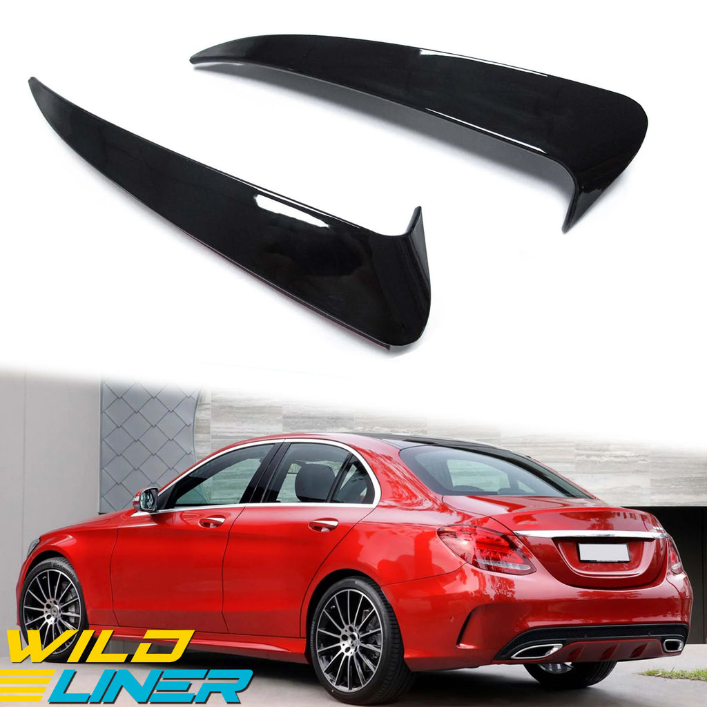 Gloss Black Rear Canards Side Air Vent Trims For 2015-2018 Mercedes ...