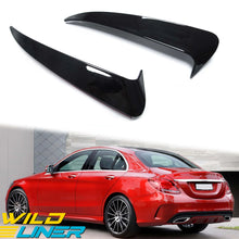 Gloss Black Rear Canards Side Air Vent Trims For 2015-2018 Mercedes Benz W205 Sedan with AMG Pack pz19