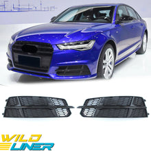 For 2016-2018 Audi S6 A6 C7 S-Line Fog Light Grill Grille Covers Bezels fg202