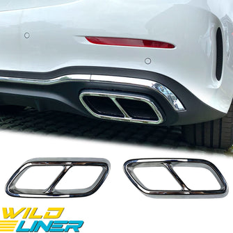 WildLiner Chrome Rear Exhaust Pipe Cover Trim For Mercedes Benz C Class W206 2022-2023