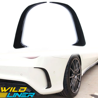 Glossy Black Rear Side Vents Canards for Mercedes-Benz CLA C117 AMG Bumper 2013-2019