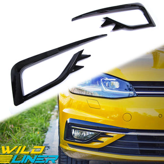 Front Fog Light Bumper Grille Eyebrow Cover Trim For VW Golf MK7.5 TSI TDI 2017-2020